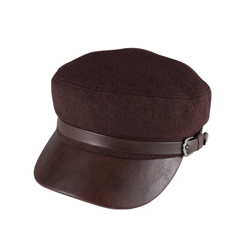 Ladies Suede Leather Mariner Cap Beret