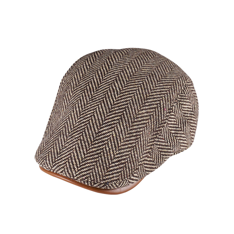 Vintage Casual Herringbone Gatsby Flat Cap