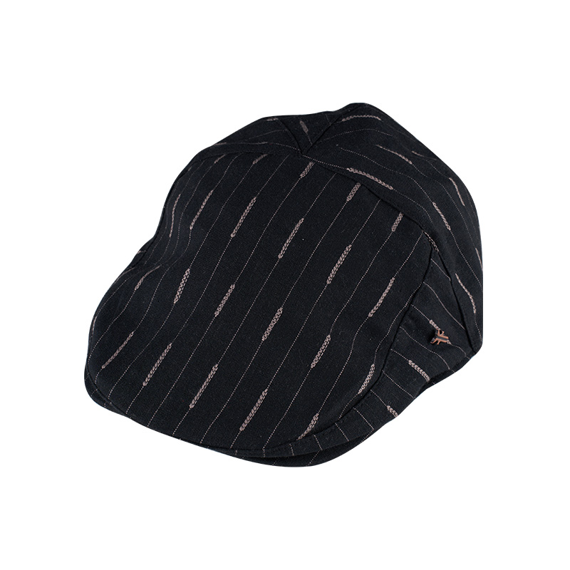 Striped Beret Cap Autumn Cotton Thin Stitching Flat Cap