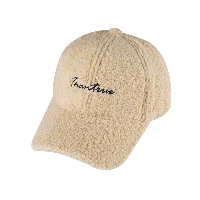 Velvet Embroidery Letter Warm SunShade Baseball Cap